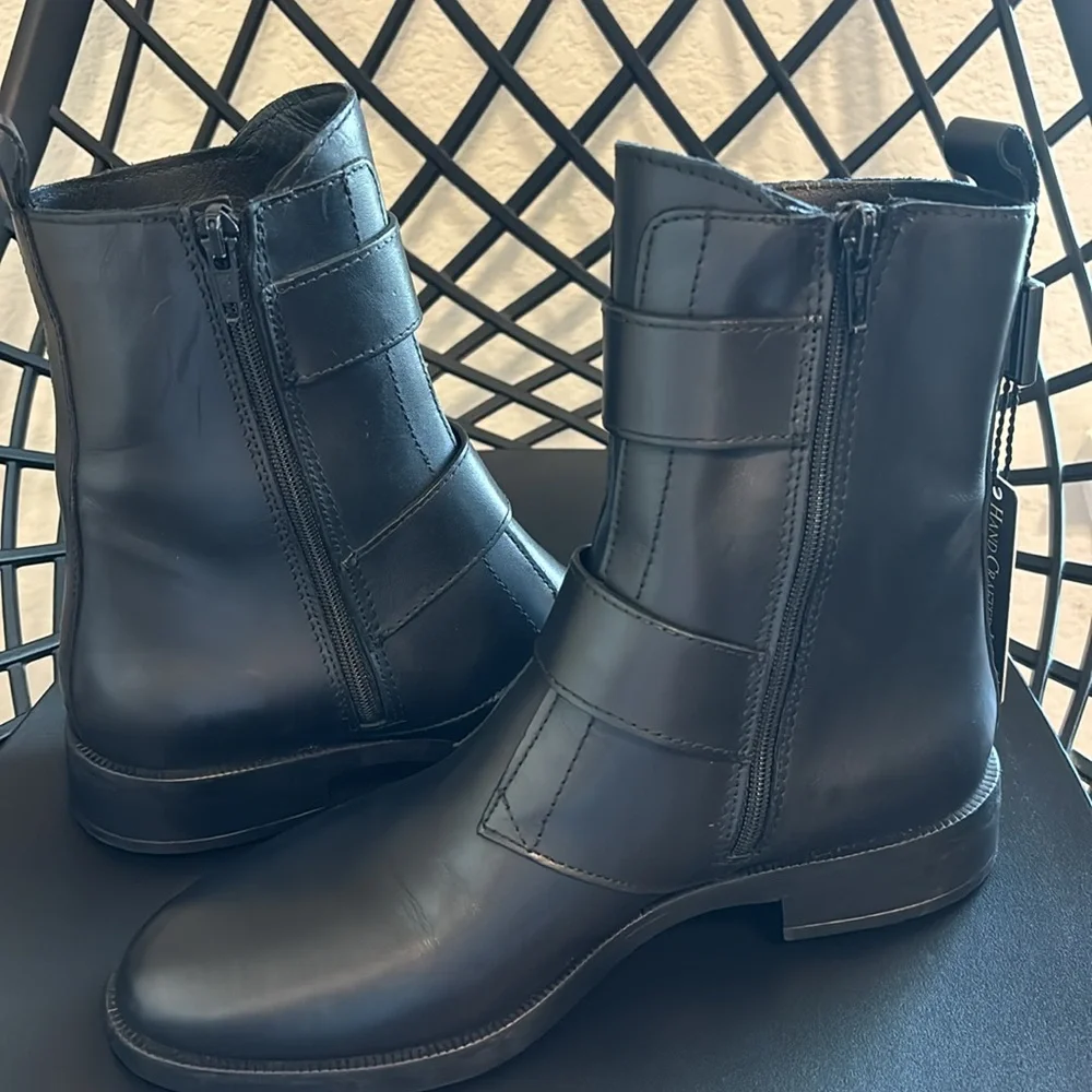 Emanuele Crasto Leather Boots Made in Italy in Black Sz 38 - Picture 5 of 15